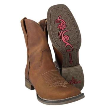 Imagem de Bota Texana Original Goyazes Feminina Couro Legítimo Dallas Terra Bico