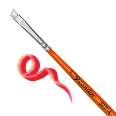 Imagem de Pincel Chanfrado Sintética Especial Cabo Curto Laranja 327 Condor, 04