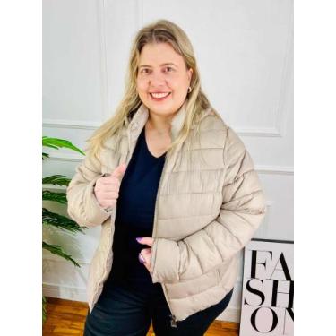 Imagem de Jaqueta Feminina Forrada Puffer Com Touca Removível Plus Size 628026 -