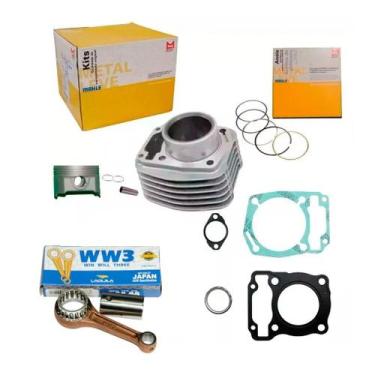 Imagem de Kit Cilindro Pistão Biela juntas honda Cg160 Bros Titan Fan - METAL LE