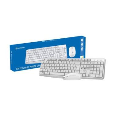 Imagem de Kit Bluecase Office Mouse e Teclado Sem Fio BMTW01 Branco