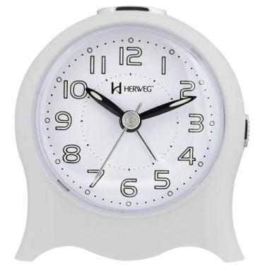 Imagem de Relogio despertador herweg 2572-021 branco, BRANCO