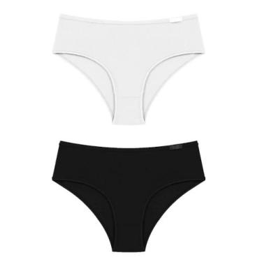 Imagem de Kit com 2 Calcinhas Biquíni Sloggi 24547 Microfibra, P, Branco, Preto