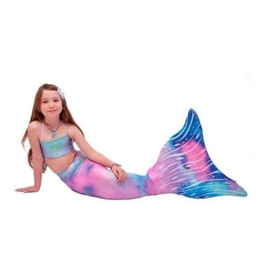 Imagem de Cauda de Sereia Infantil e Adulto Com Monofin Com Biquini e Proteção U