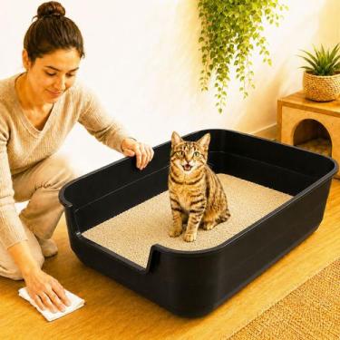 Imagem de Bandeja Gato Higienica Jumbox Preto Areia Caixa 62X50cm G - PET IN