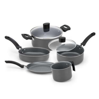 Imagem de Conjunto de Panelas Basic Enjoy 5pçs Antiaderente Alegrete, Cinza