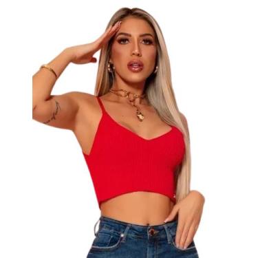 Imagem de Top Tricot Feminino Pit Bull Jeans, Vermelho, Tamanho Unico
