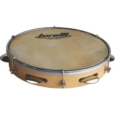 Imagem de Pandeiro Torelli De 10'' Pele Animal Tp300 - Natural Marrom Amarelado