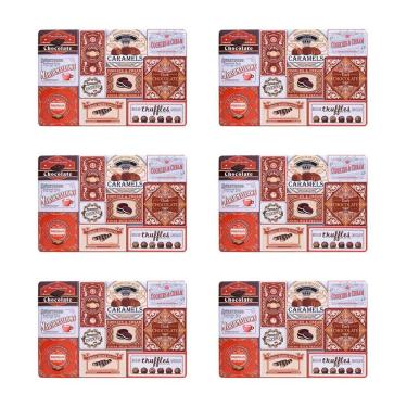 Imagem de Jogo Americano Print Latas Vintage 6 Peças em PVC para Decoração de Mesa Copa & Cia