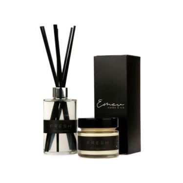 Imagem de Kit Difusor de Ambiente + Vela Aromática - Linha Fresh - 100ml (Pequen