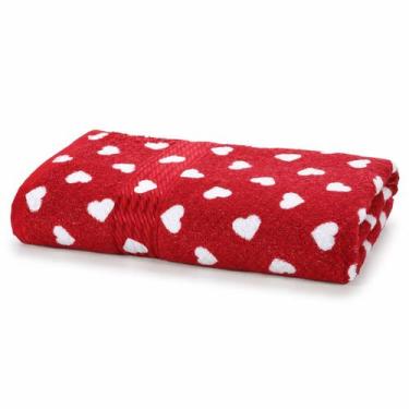 Imagem de Toalha de Rosto Dohler Prisma Love Corações 50x80cm 400g/m² 100% Algod