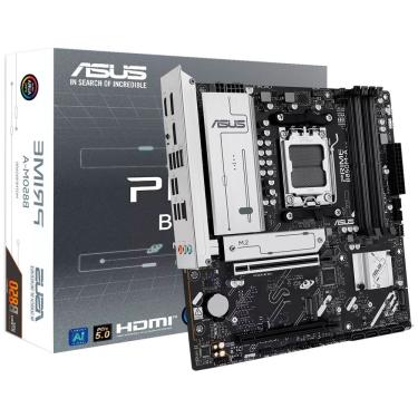 Imagem de Placa Mãe Asus Prime B850M-A com Socket AM5 e DDR5 4 Slots Memória Suporte Pcie 5.0 USB 3.2 Gen 2 Micro ATX