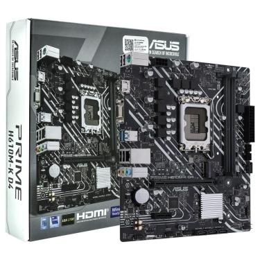 Imagem de Placa Mãe Asus Prime H610M-K D4 com Socket LGA 1700, VGA e DDR4 - Preto