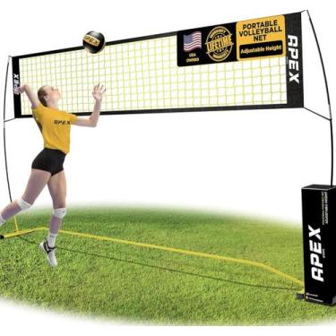 Imagem de Rede de Vôlei Apex Sports 3,7 m de largura com altura ajustável de 2,2