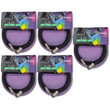 Imagem de Kit 5 Cabo XLR Macho x P10 5m Canon Microfone Platinum 30mm - Kato