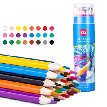 Imagem de Lápis de cor solúvel em água hexagonal, com 24 cores, adequado para pintura e esboço