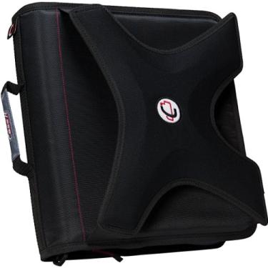 Imagem de Fichário com zíper redondo Case-it X-Hugger de 5 cm com suporte de livro na frente, preto