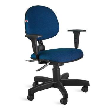Imagem de Cadeira Executiva Back Sistem Braços Tecido Azul Com Preto - Ideaflex