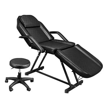 Imagem de Cadeira de tatuagem de mesa, cama de massagem para salão de beleza, spa, esteticista de cílios com banquinho rotativo, profissional, multifuncional, cama, tatuagem, salão de beleza