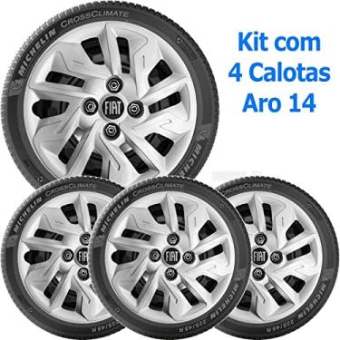 Imagem de 4x Calota Fiat Argo Novo Uno Mobi Aro 14 com Emblema 292cb