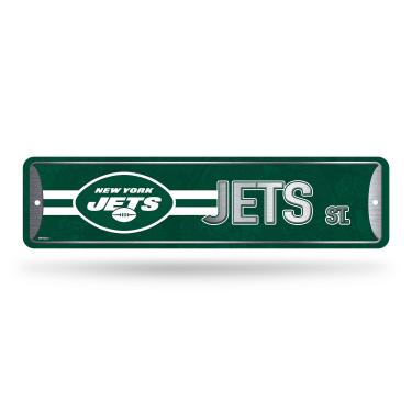 Imagem de Rico Industries Placa de rua de metal NFL New York Jets (10 cm x 38 cm) – Ótima para decoração de casa, quarto, caverna masculina