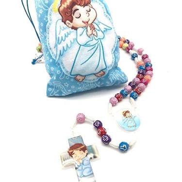 Imagem de Terço Infantil Colorido Menino Anjo Da Guarda No Saquinho