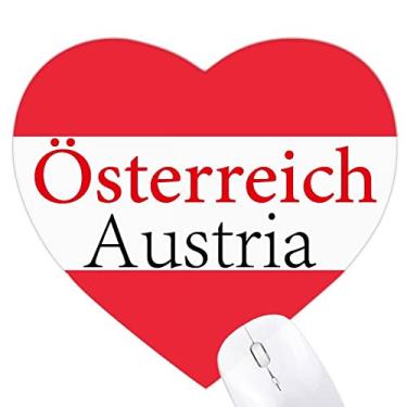 Imagem de Áustria — Mousepad com texto nacional inglês com coração de borracha para escritório
