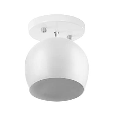 Imagem de Lustre Plafon Bola 15 cm Redonda Branco com Branco
