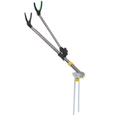 Imagem de Suporte de vara de pesca, suporte de vara de pesca vara de aço inoxidável resistente estável antiderrapante com um suporte secundário para lago para banco de rio para pesca amador(1,7 milhões)