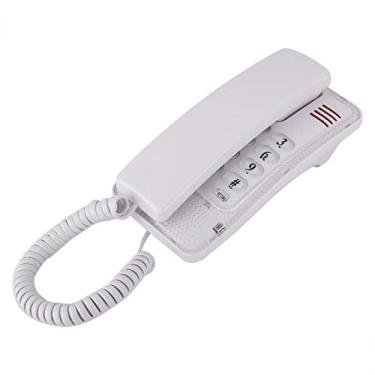 Imagem de Diyeeni Telefone Fixo Retro, Montável em Parede, com Função de Flash e Silêncio de Chamada, Interface RJ45, Alimentado por Linha Telefônica, Branco