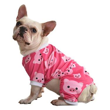 Imagem de CuteBone Pijama de Halloween para cachorro, macacão de cachorro pequeno, macio, para gatos, roupas confortáveis para animais de estimação, roupas de Natal, body para cachorrinhos P46XL