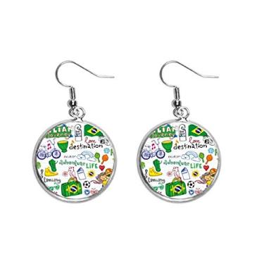 Imagem de Brinco feminino Adventure Life Brazil Journey Brasil com pingente de prata