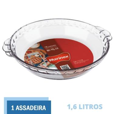 Imagem de Travessa de Vidro Forma Filetada 1,6L Doces Torta Marinex