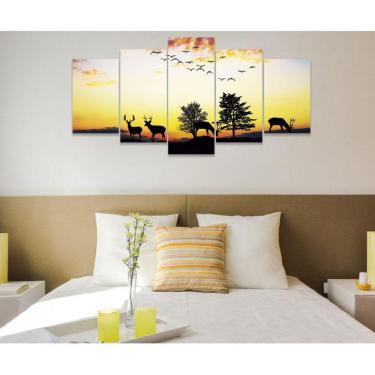 Imagem de Quadro Decorativo Sala Quarto Escritório Animais Por do Sol