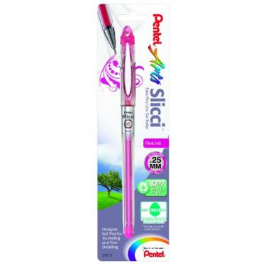 Imagem de Pentel Caneta de gel extra fina de 0,25 mm Arts Slicci, tinta rosa, 1 pacote (BG202BPP1)