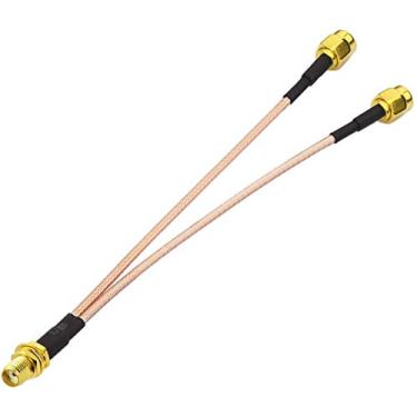 Imagem de Cabo divisor adaptador de antena Bingfu 4G LTE SMA fêmea para SMA macho duplo em forma de V 15 cm para 4G LTE Home Phone Roteador Gateway Modem MiFi Mobile Hotspot Amplificador de celular Amplificador de sinal de celular