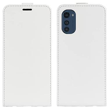 Imagem de YUNCHAO Caixa de telefone Para Motorola Moto E32 4G R64 TEXTURA Única capa de couro de couro vertical capa para celular