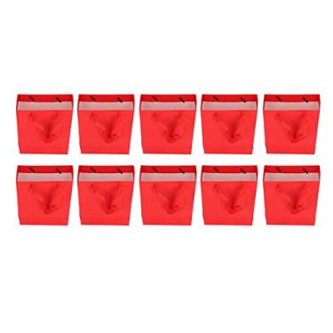 Imagem de Sacos de presente de papel vermelho, sacos de presente de papel duráveis simples clássico pequeno para aniversários de casamento