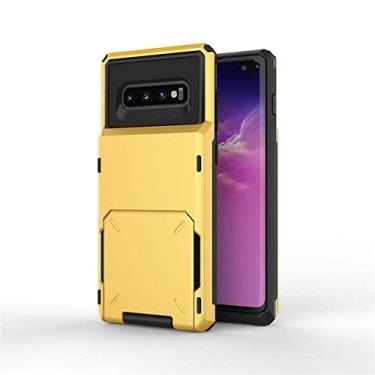 Imagem de Flip Card Slots Business Armor Case Para Samsung Note 10 10 Plus S10E Case Para Galaxy S8 S8 S9 S9 S10 Plus Note 9 A750 Capa, Amarelo, Para Nota 20 Urtal