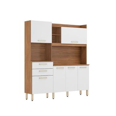 Imagem de Cozinha Compacta 6 Portas e 2 Gavetas Amendola e Branco