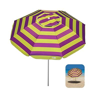 Imagem de Guarda Sol 2m Alumínio Sombreiro Aruba Praia Piscina Camping Roxo - 1305 Tobee