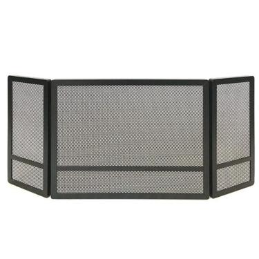 Imagem de Tela Para Lareira Lisa Articulada Grande Preta