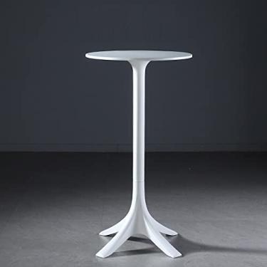 Imagem de KIZQYN Mesa de bar moderna e simples redonda mesa de bar alta estilo nórdico mesa de bar cafeteria móveis de chá de leite mesa ao ar livre conjunto de mesa de pub (cor: preto 60 cm)