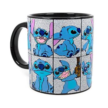 Imagem de Silver Buffalo Disney Lilo & Stitch Caneca de café de cerâmica com glitter, 590 ml