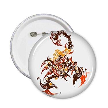 Imagem de Escorpião colorido desenho animal alfinetes emblema botão decoração acessório 5 peças