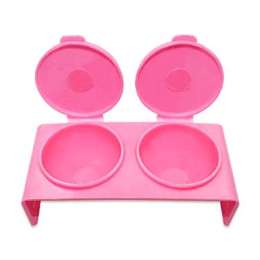 Imagem de Misturador Tigela Dappen Duplo Tampa Armazenamento Pó Henna (Rosa)