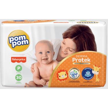 Imagem de Fralda Descartável Derma Protek Tamanho P 30 unidades Pom Pom