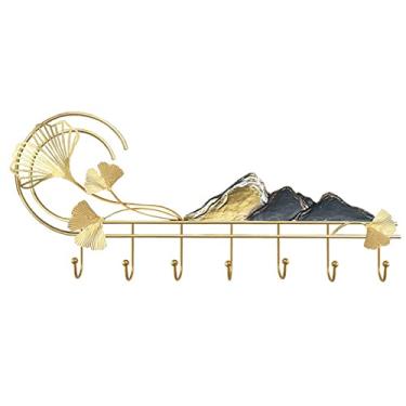 Imagem de KIZQYN Ganchos de casaco cabide montado na parede, gancho de parede de metal, gancho de parede criativo, gancho de parede para entrada, banheiro, quarto, cabide de cozinha montado na parede (tamanho: 7 ganchos)