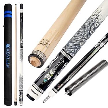 Imagem de KONLLEN Taco de bilhar de baixa deflexão taco de bilhar com extensão e caixa (10,5 mm 11,5 mm 12,5 mm ponteira XTC, pino radial 3/8 x 8, comprimento 58 polegadas)