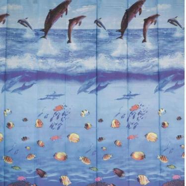 Imagem de Cortina Box PVC Náuticas Color Bella Casa 198cmx180cm Azul